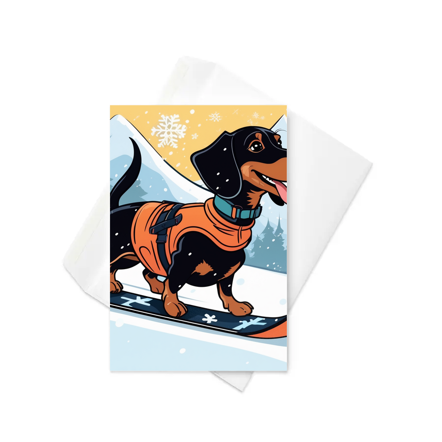 PugMug Custom Black Dachshund Greeting Card