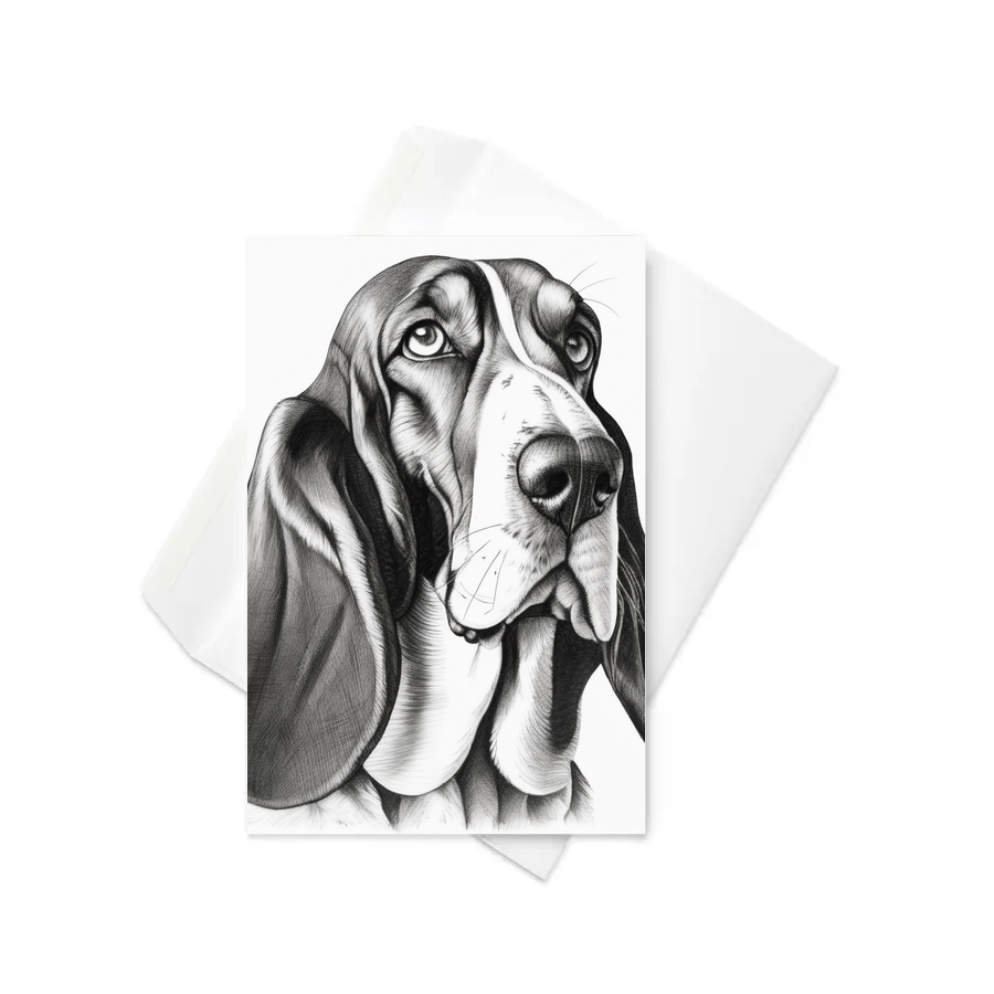 PugMug Custom Basset Hound Greeting Card
