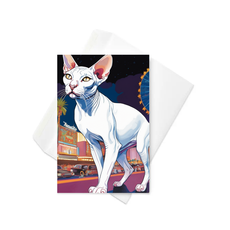 PugMug Custom White Sphynx Cat Greeting Card