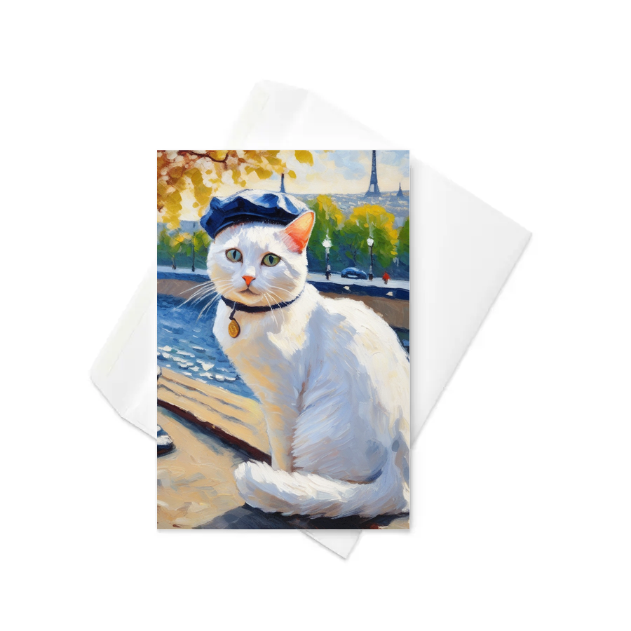 PugMug Custom White Companion Cat Greeting Card