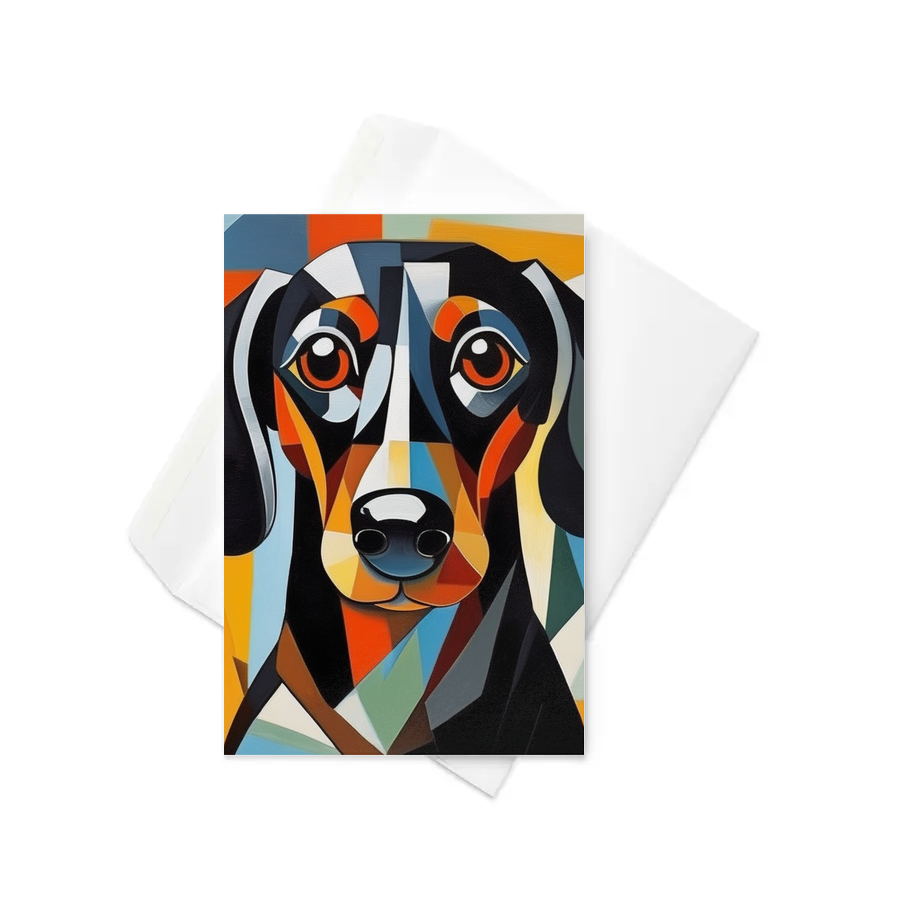 PugMug Custom Black Dachshund Greeting Card