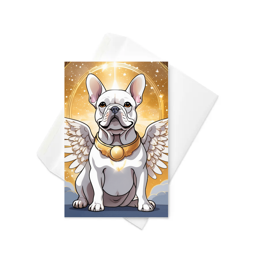 PugMug Custom White French Bulldog Greeting Card