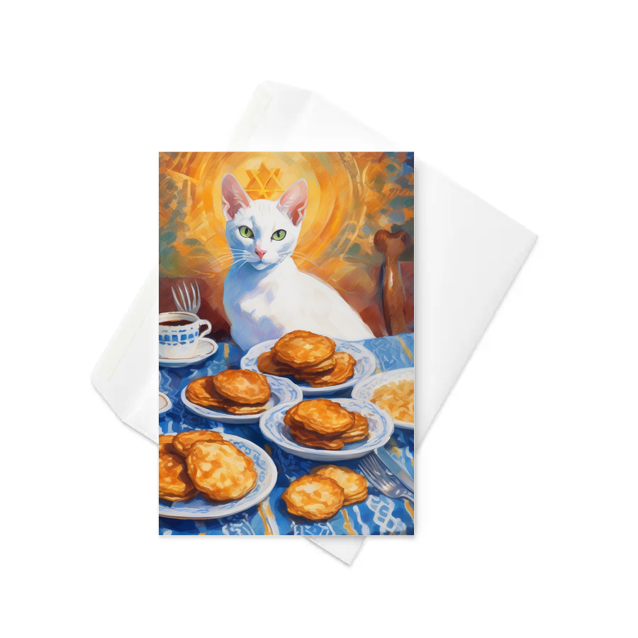 PugMug Custom White Abyssinian Cat Greeting Card