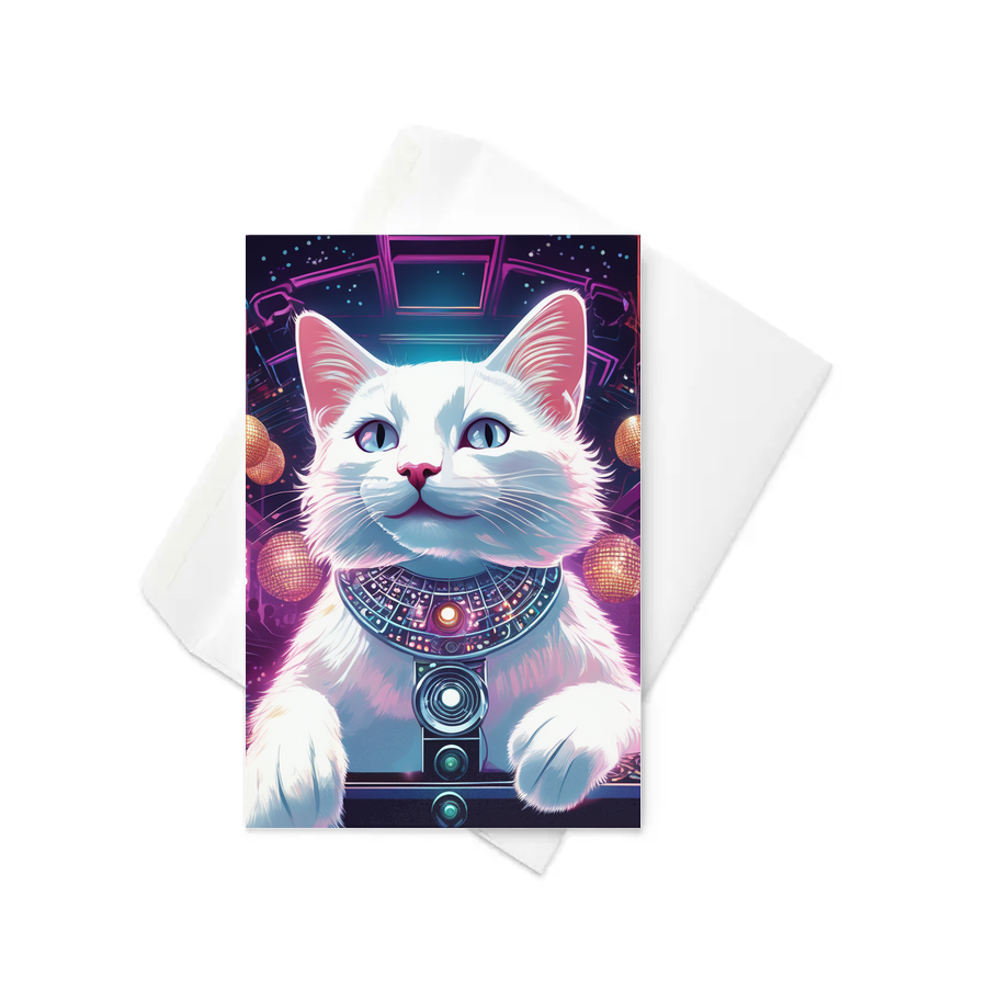 PugMug Custom White Companion Cat Greeting Card