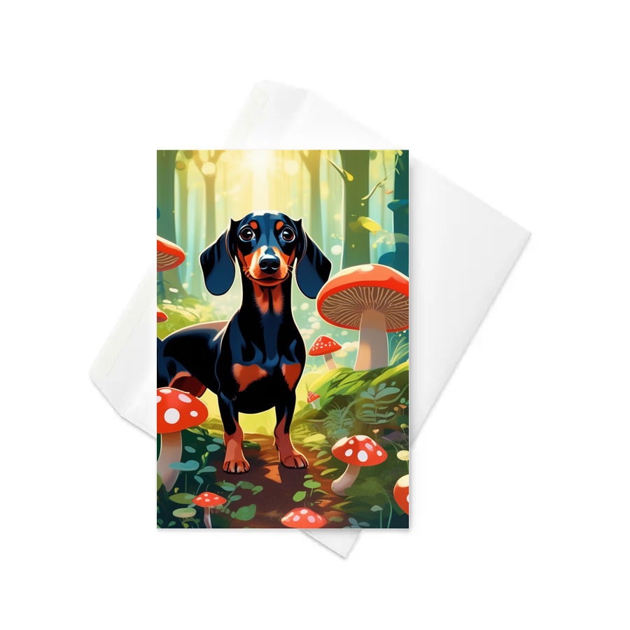 PugMug Custom Black Dachshund Greeting Card