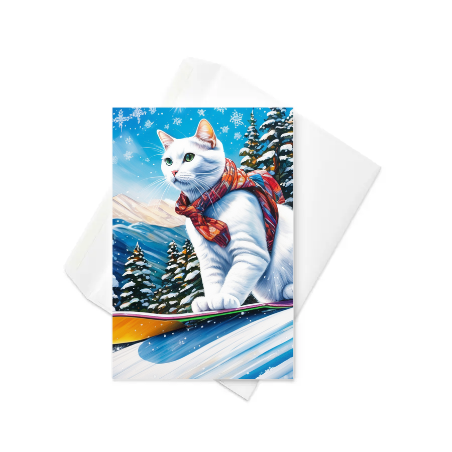 PugMug Custom White Companion Cat Greeting Card