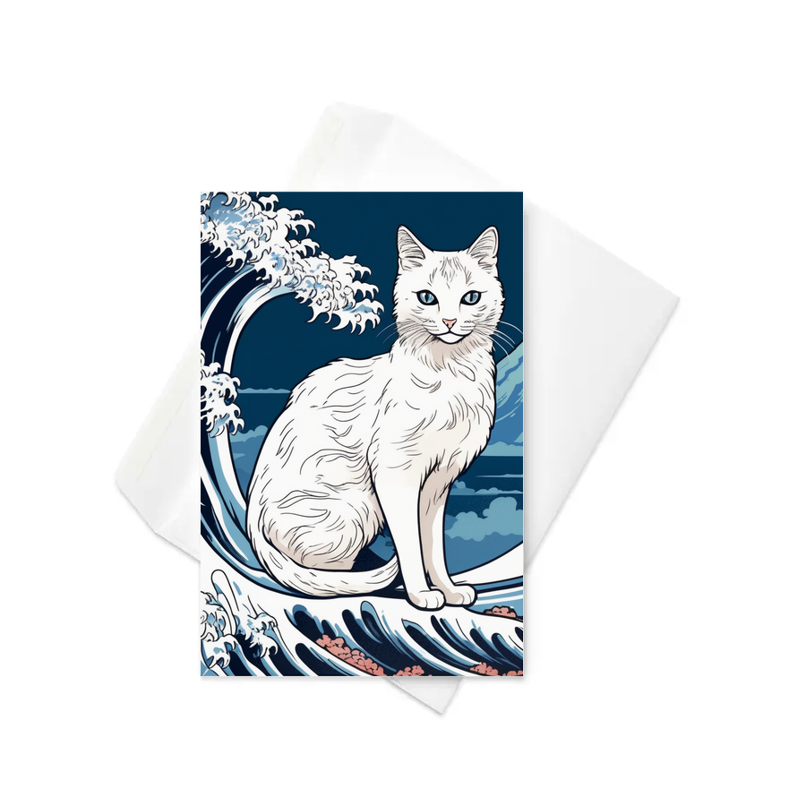 PugMug Custom White Companion Cat Greeting Card