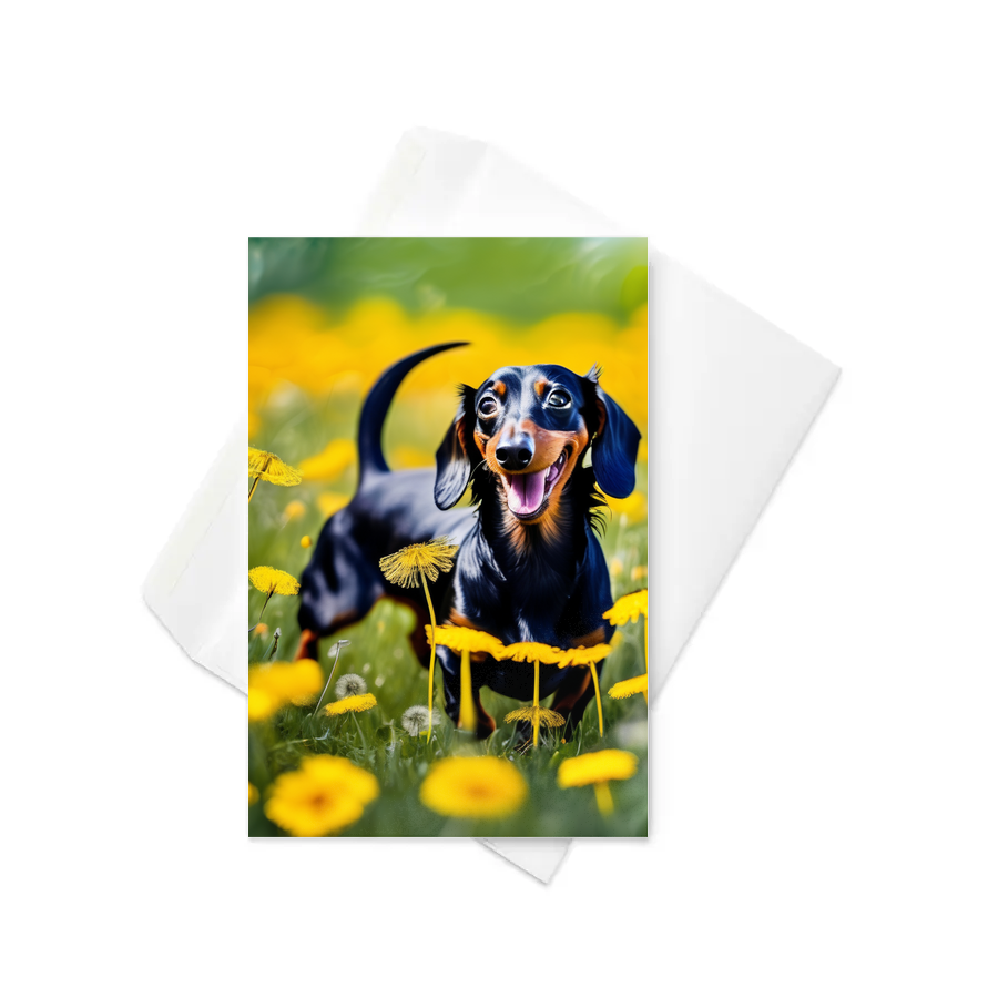 PugMug Custom Black Dachshund Greeting Card