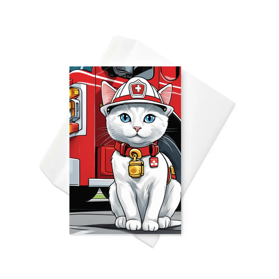 PugMug Custom White Companion Cat Greeting Card