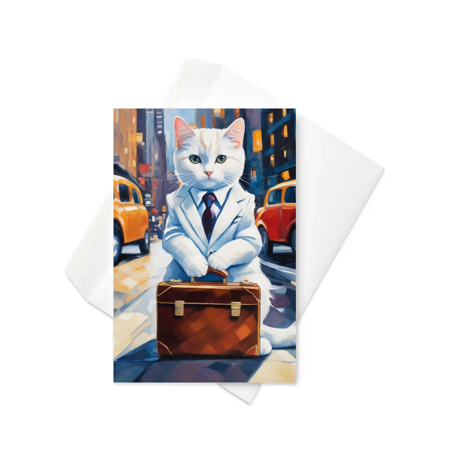 PugMug Custom White Companion Cat Greeting Card