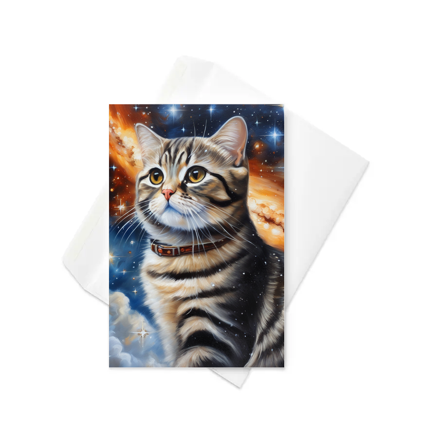 PugMug Custom Tabby Scottish Fold Cat Greeting Card