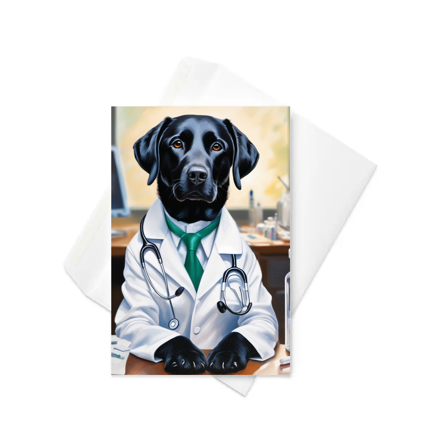 PugMug Custom Black Labrador Retriever Greeting Card