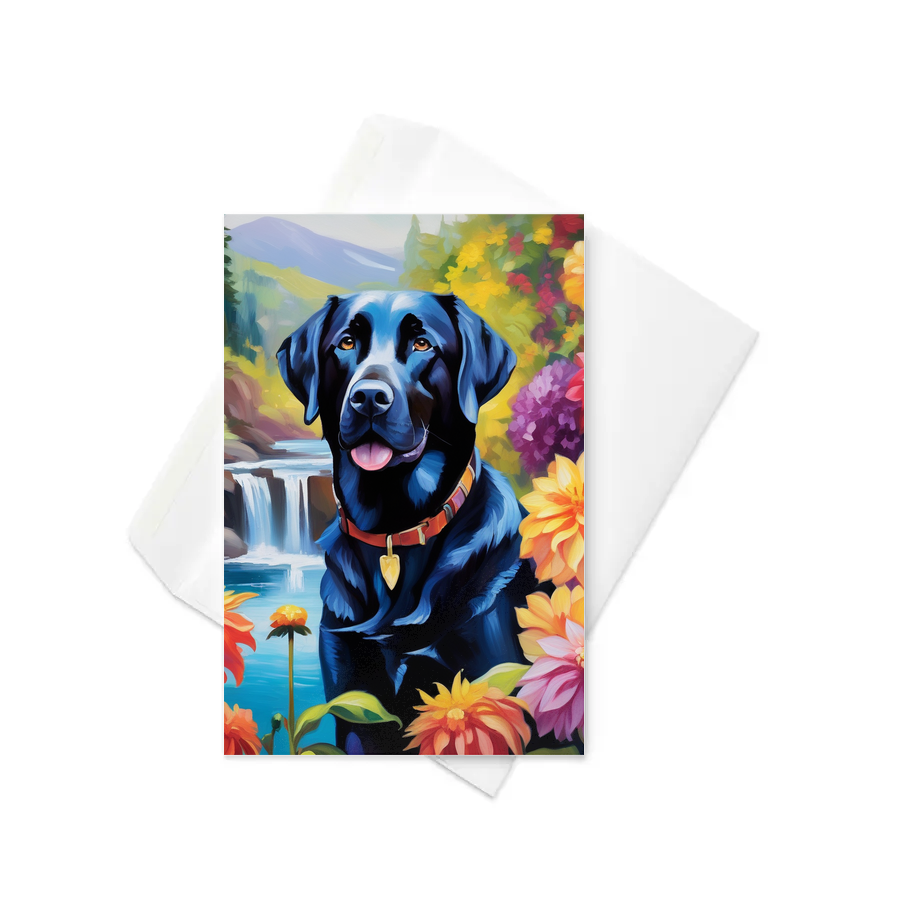 PugMug Custom Black Labrador Retriever Greeting Card