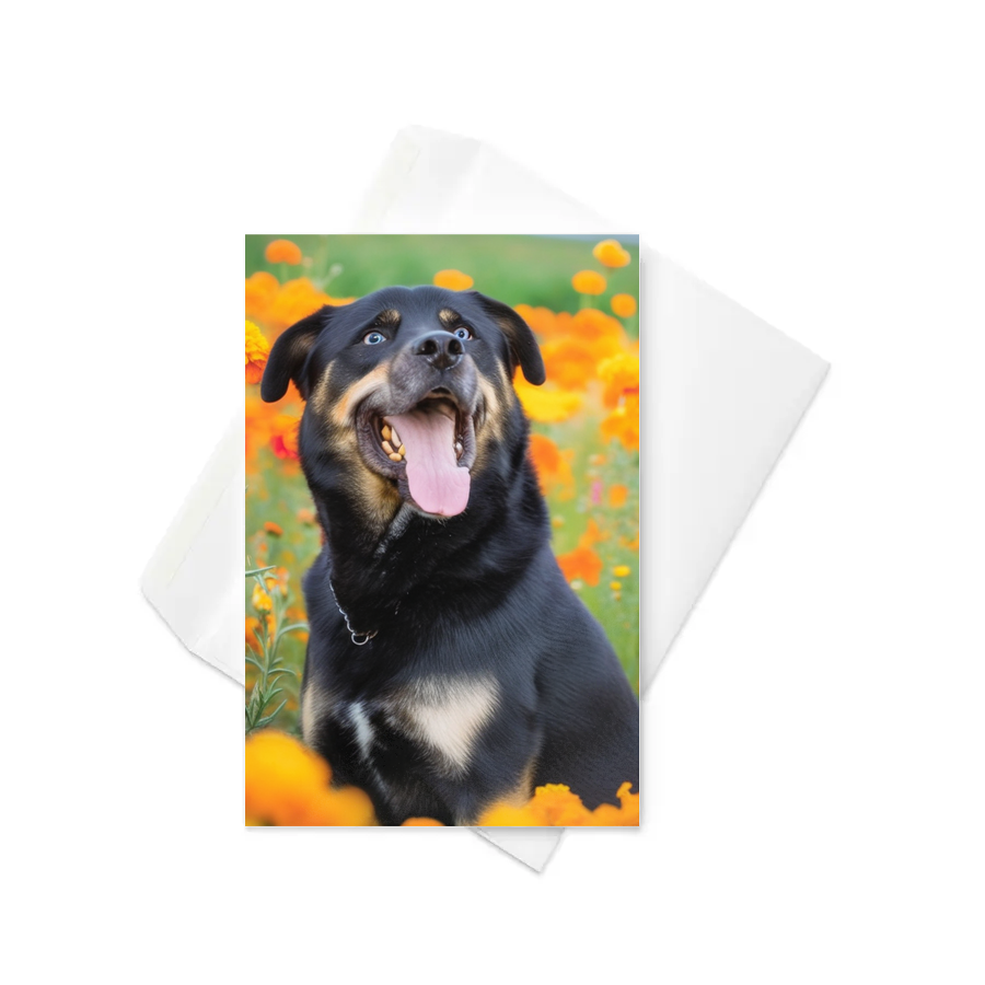 PugMug Custom Blue Greeting Card