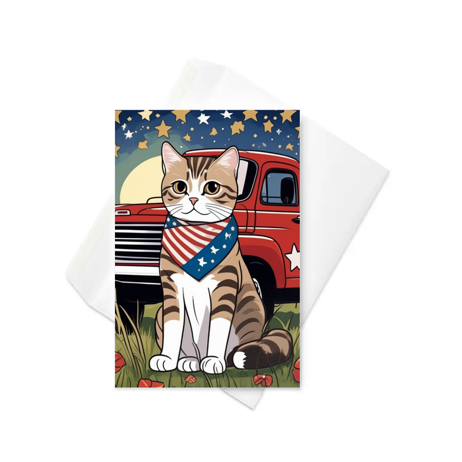 PugMug Custom Tabby Scottish Fold Cat Greeting Card