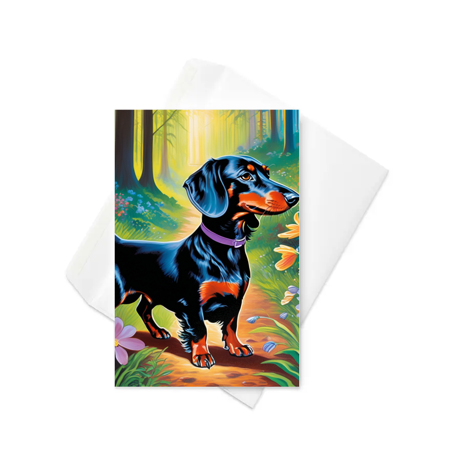 PugMug Custom Black Dachshund Greeting Card