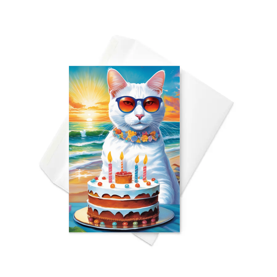 PugMug Custom White Companion Cat Greeting Card