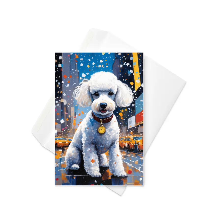 PugMug Custom White Poodle Greeting Card