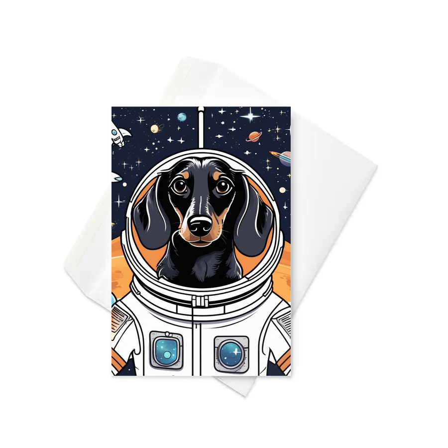 PugMug Custom Black Dachshund Greeting Card