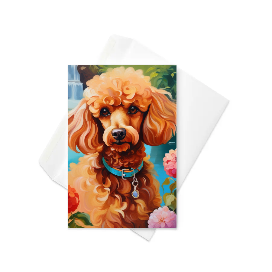 PugMug Custom Tan Poodle Greeting Card