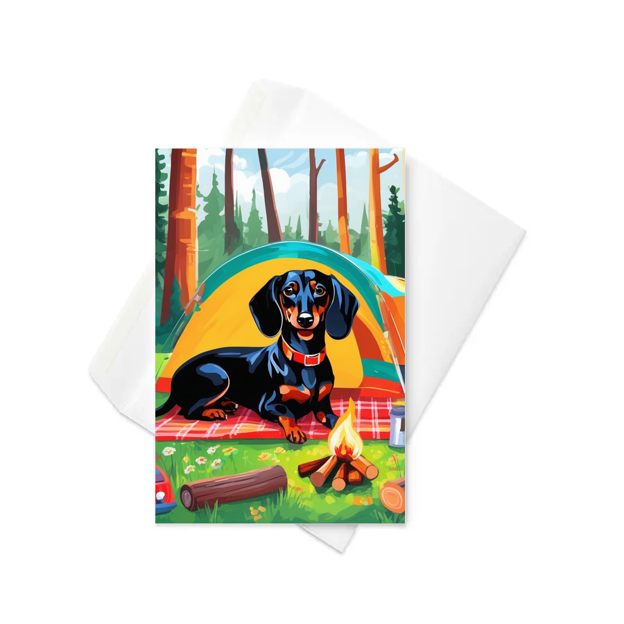 PugMug Custom Black Dachshund Greeting Card