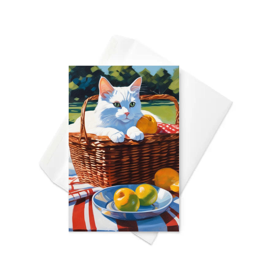 PugMug Custom White Companion Cat Greeting Card
