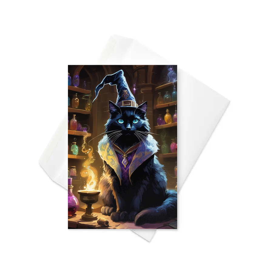 PugMug Custom Black Ragdoll Cat Greeting Card
