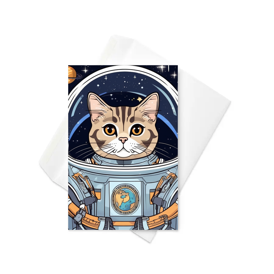 PugMug Custom Tabby Scottish Fold Cat Greeting Card