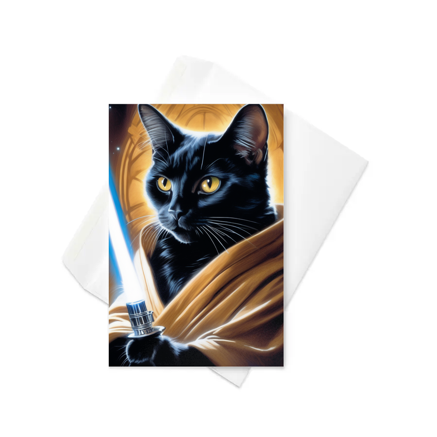 PugMug Custom Black Companion Cat Greeting Card