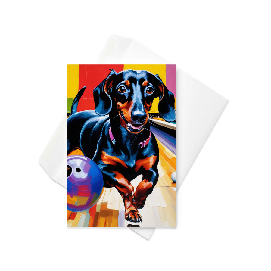 PugMug Custom Black Dachshund Greeting Card
