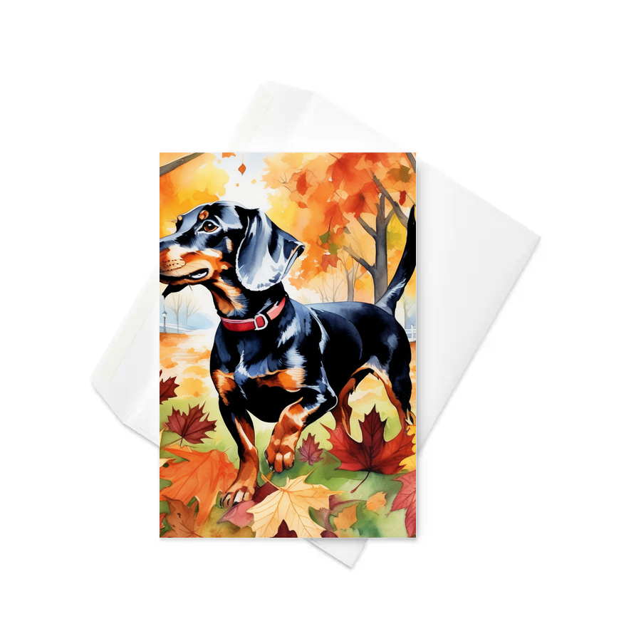 PugMug Custom Black Dachshund Greeting Card