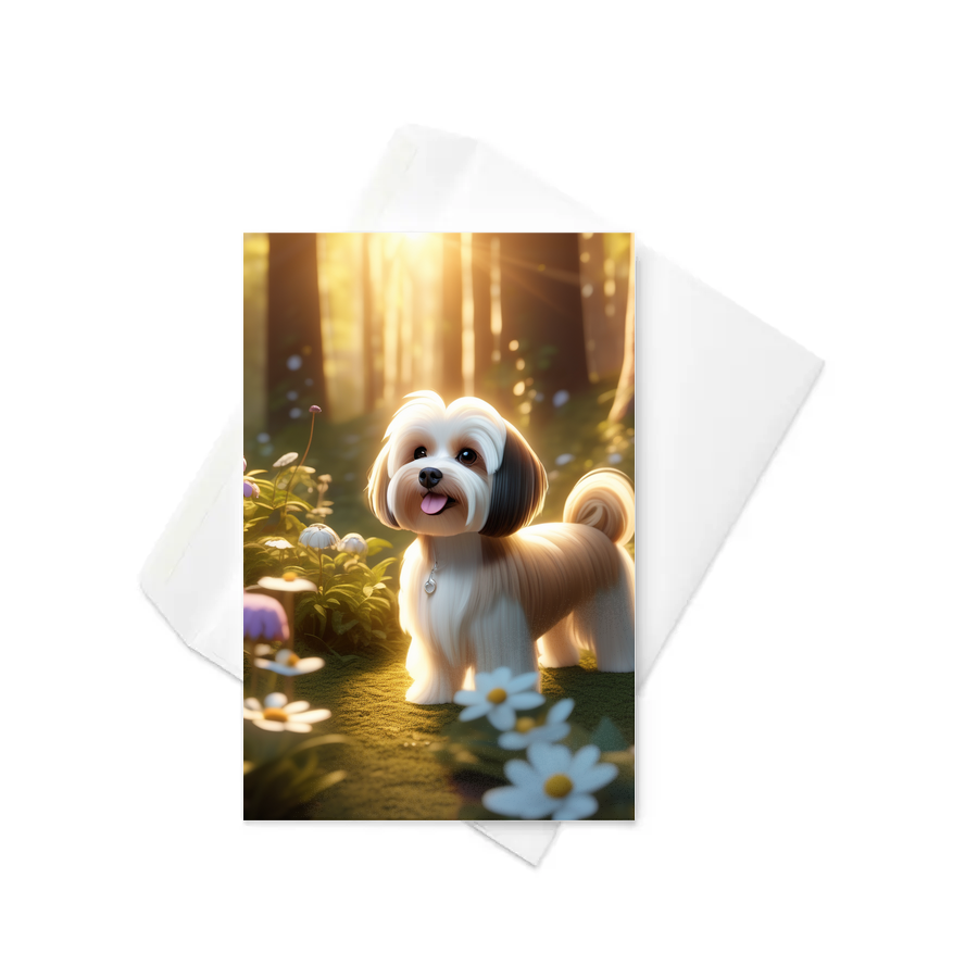 PugMug Custom Tan Havanese Dog Greeting Card