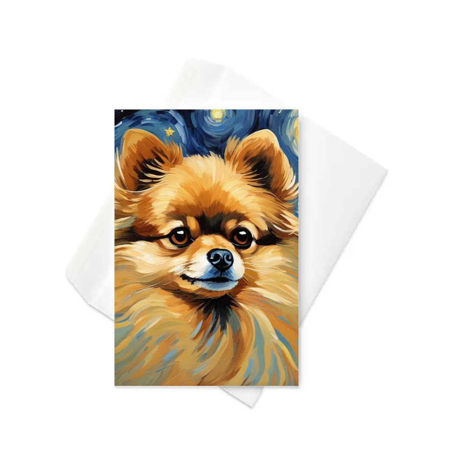 PugMug Custom Tan Pomeranian Greeting Card