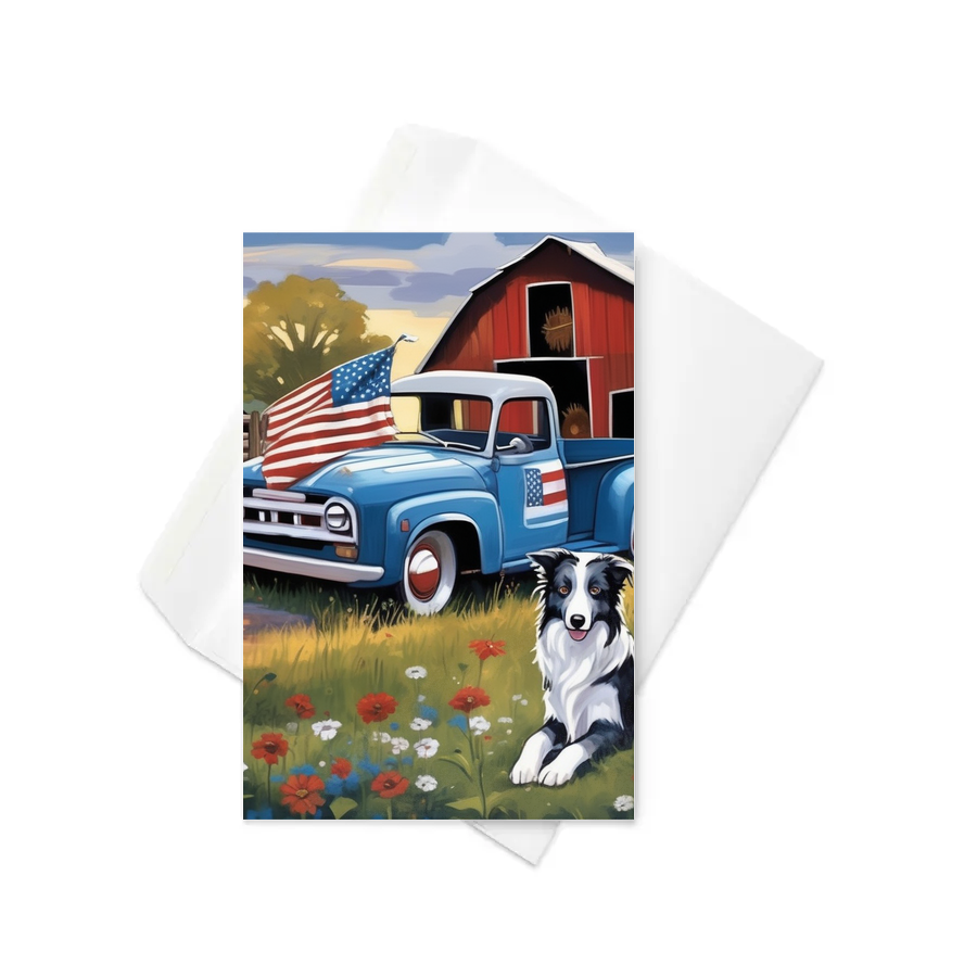 PugMug Custom Blue Merle Border Collie Greeting Card