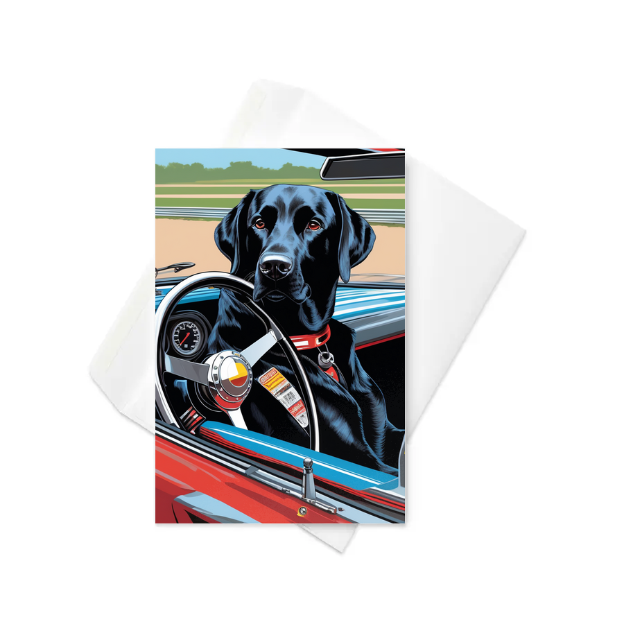 PugMug Custom Black Labrador Retriever Greeting Card