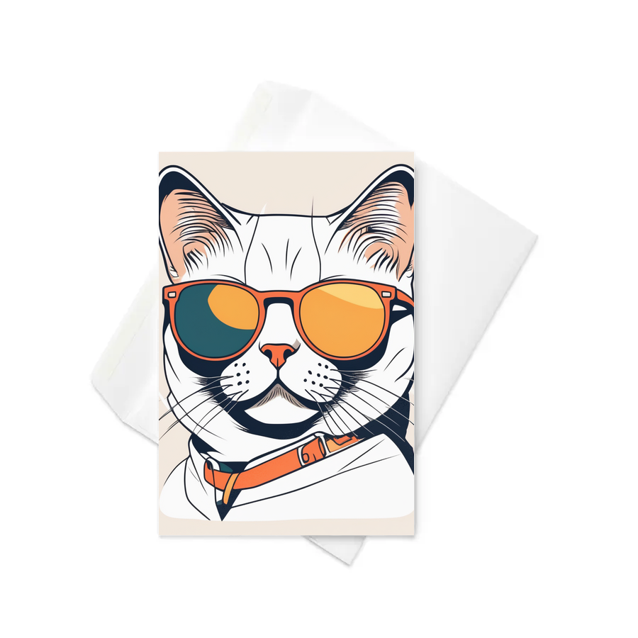 PugMug Custom White British Shorthair Cat Greeting Card