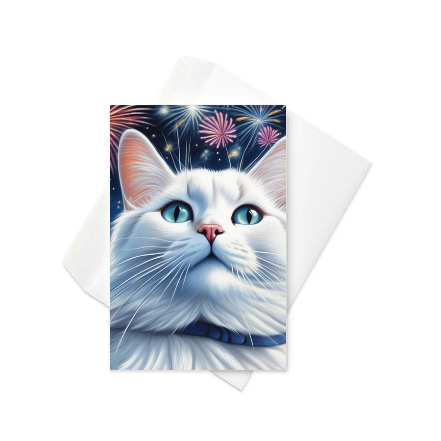 PugMug Custom White Companion Cat Greeting Card