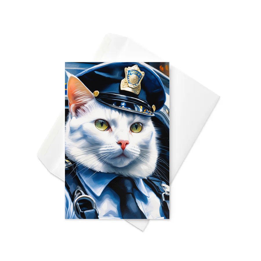 PugMug Custom White Companion Cat Greeting Card