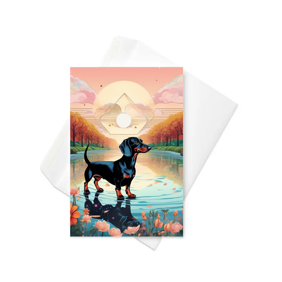 PugMug Custom Black Dachshund Greeting Card