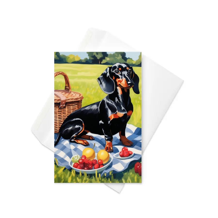 PugMug Custom Black Dachshund Greeting Card