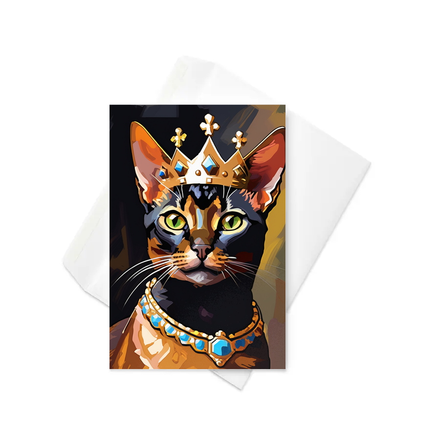 PugMug Custom Black Abyssinian Cat Greeting Card