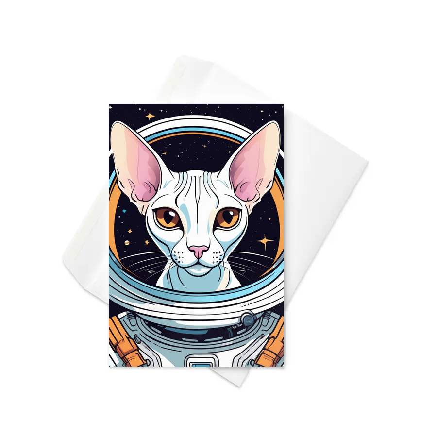 PugMug Custom White Sphynx Cat Greeting Card