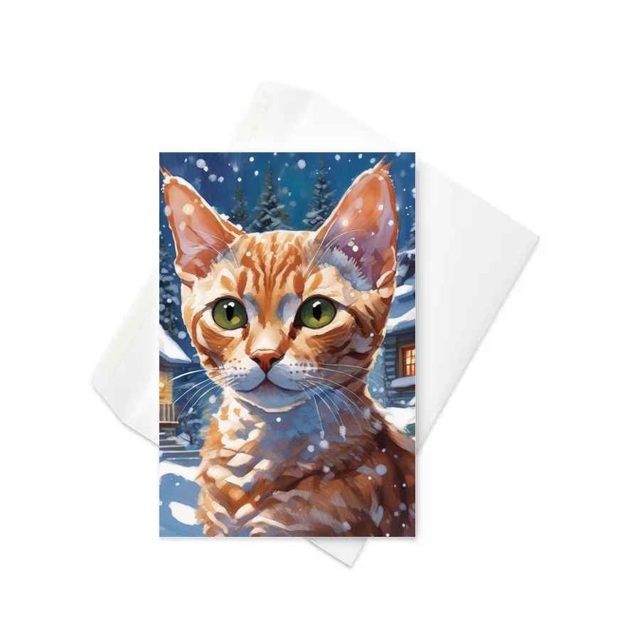 PugMug Custom Tabby Devon Rex Cat Greeting Card