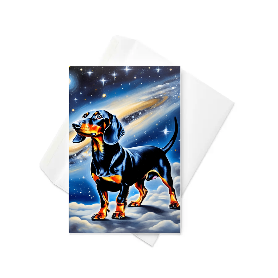 PugMug Custom Black Dachshund Greeting Card
