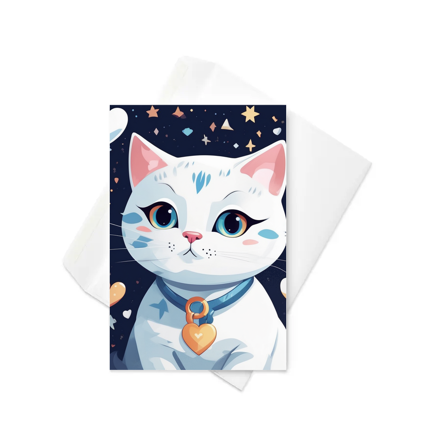 PugMug Custom White Companion Cat Greeting Card