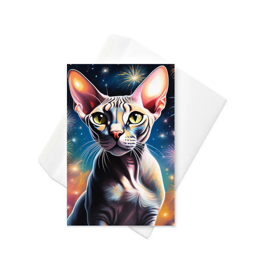 PugMug Custom Tabby Sphynx Cat Greeting Card