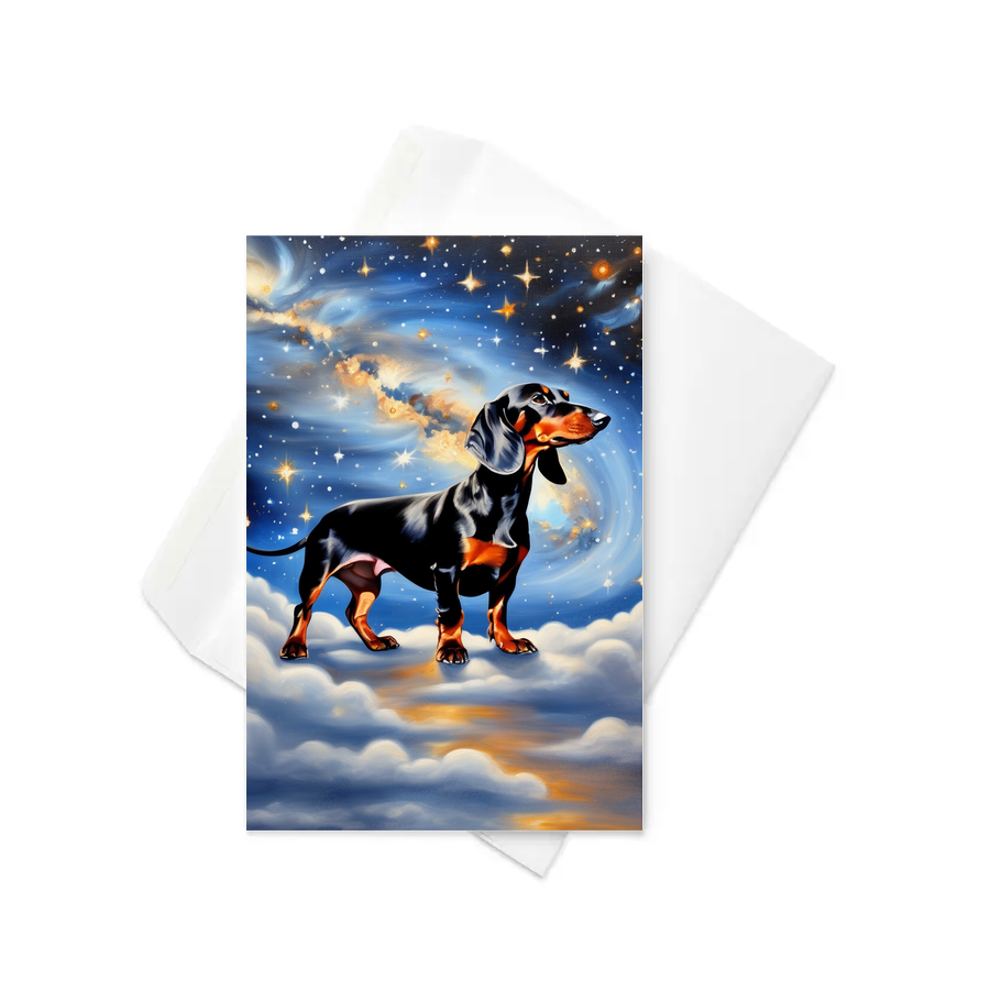 PugMug Custom Black Dachshund Greeting Card