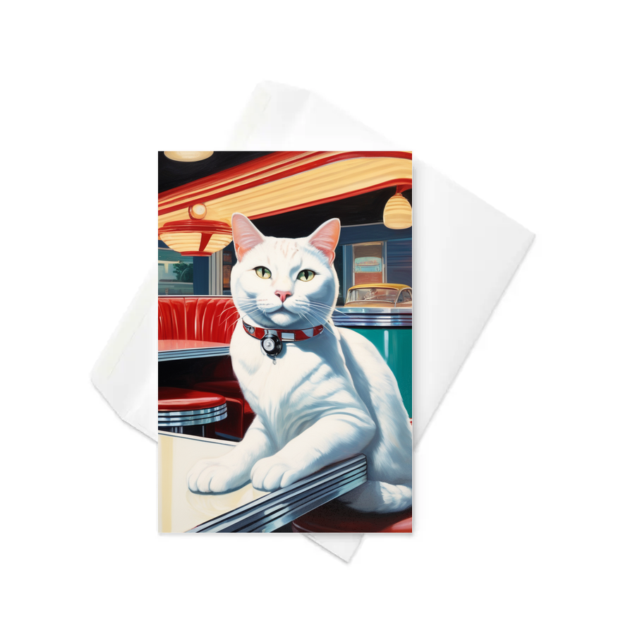 PugMug Custom White Companion Cat Greeting Card