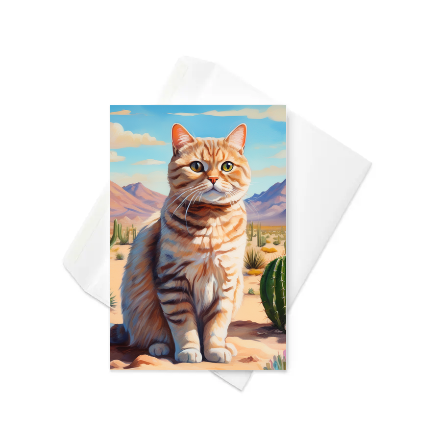 PugMug Custom Tabby Scottish Fold Cat Greeting Card