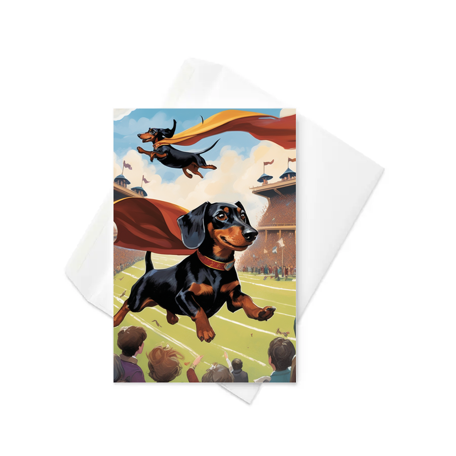 PugMug Custom Black Dachshund Greeting Card